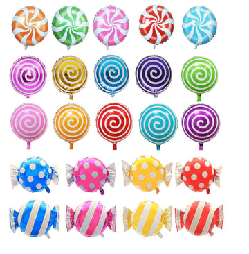 21 Pcs 18'' Sweet Candy Balloons, Round Lollipop Balloon Birthday Wedding Party Balloons