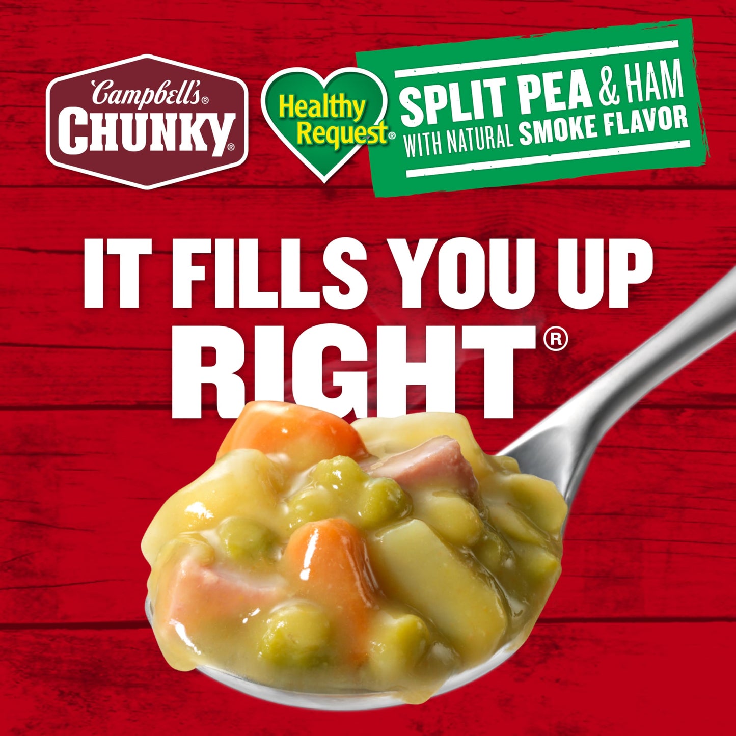 Campbells Chunky Healthy Request Soup, Split Pea Soup With Ham, 19 Oz Can