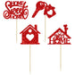 24Pcs Home Sweet Home Cupcake Toppers Glitter Key Housewarming Cupcake Pick Decorations For Welcome New Home Theme Party Cake De