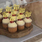 YCTHUNFISH Cupcake Toppers, 24 Pack, Glitter Number 100, Bamboo, Gold, Small, Cake Decorations for Birthday and Anniversary Parties