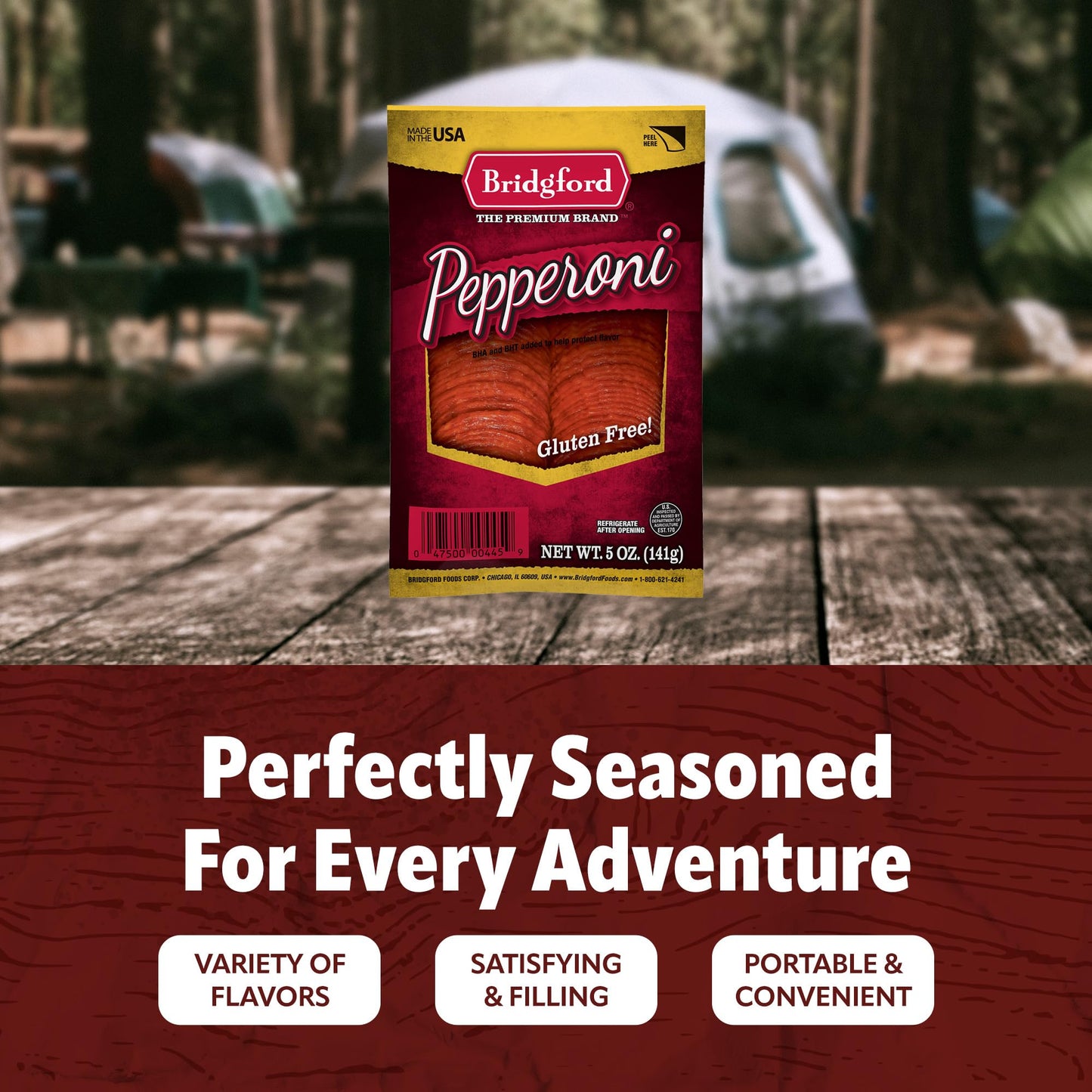 Bridgford Sliced Pepperoni - Gluten-Free, Zero Carb, Ready-to-Eat - 5 oz Pack of 6