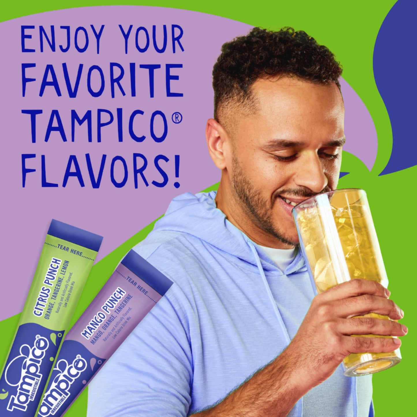 Tampico Singles To Go Drink Mix Packets,Citrus Punch, Zero Sugar, Low Calorie, 100% Dv Of Vitamin C Per Serving, Convenient, On-