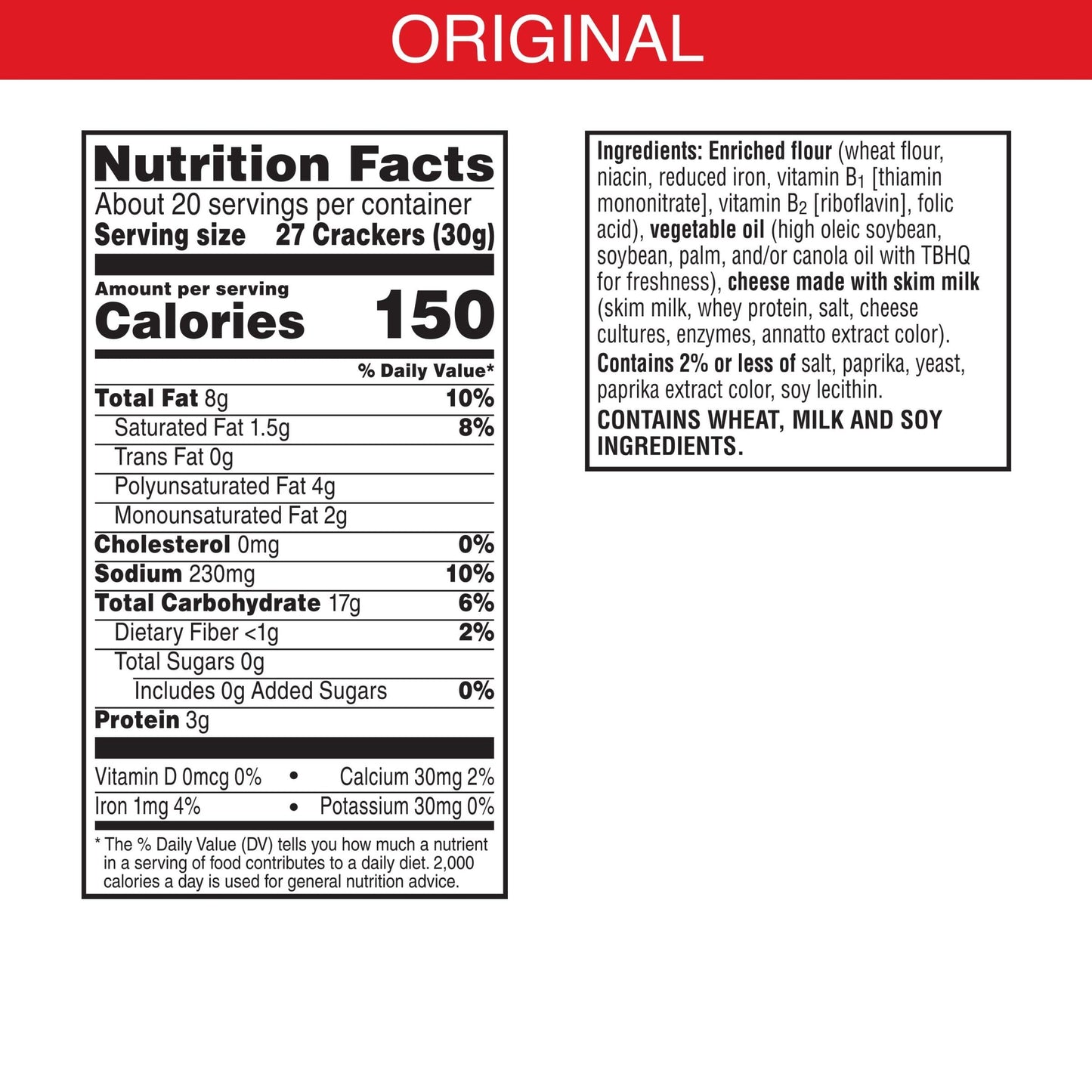 Cheez-It Cheese Crackers, Baked Snack Crackers, Lunch Snacks, Original, 21Oz Box (1 Box)