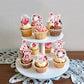 40 Pack Edible Strawberry Cupcake Toppers Strawberry One Bear Rabbit Bridal Engagement Baby Shower Birthday Party Drink Toppers