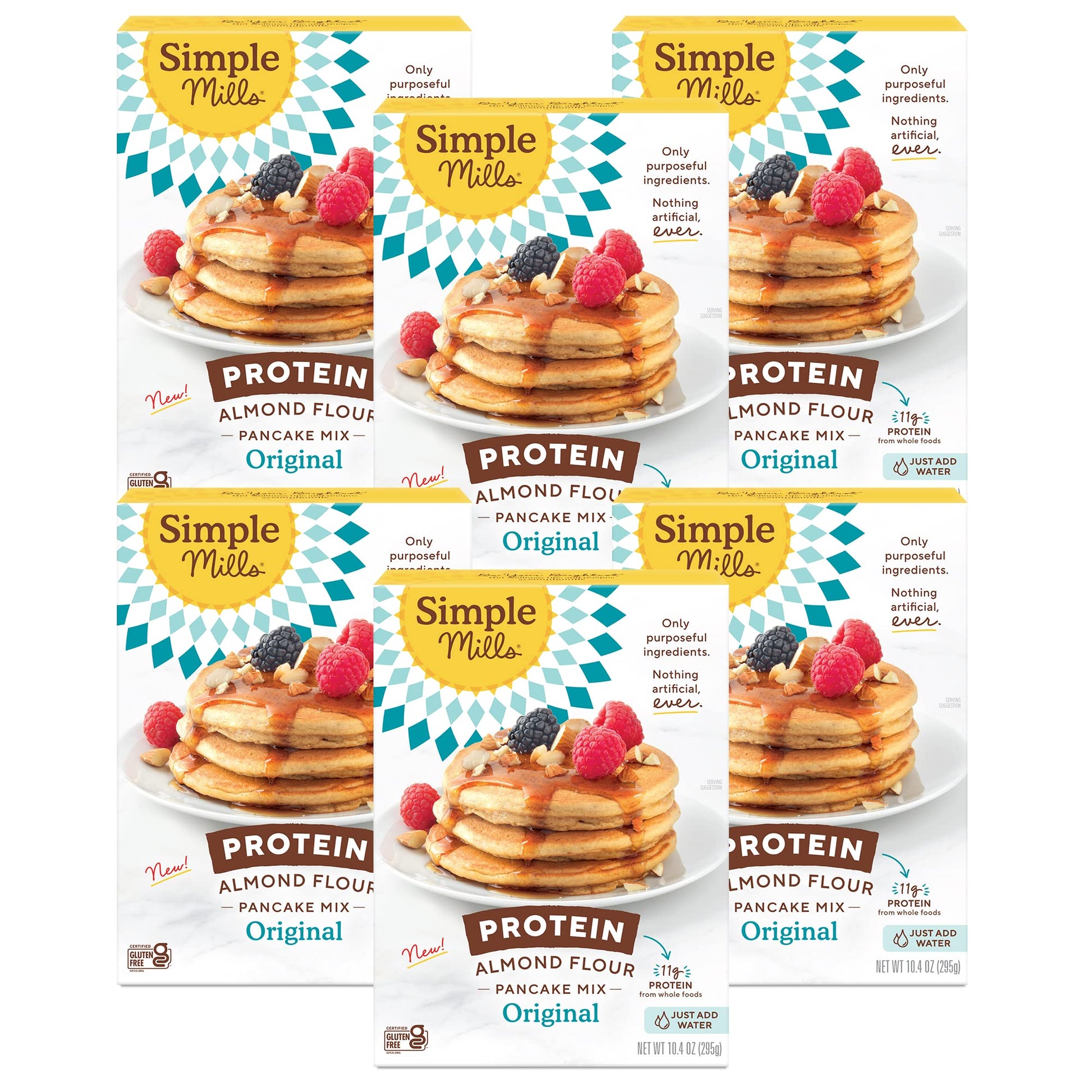 Simple Mills Almond Flour Pancake & Waffle Mix, Gluten Free, 10.4 Ounces, Pack of 6