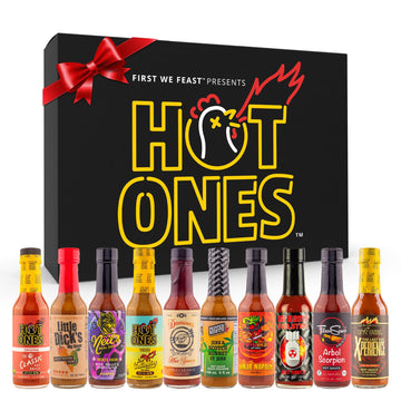 Hot Ones Hot Sauce Challenge Set - Season 25 Hot Sauce Variety Pack Made with Natural Ingredients - Unique Small Batch Sampler Gift Sets- 5 fl oz Bottles (10-Pack)