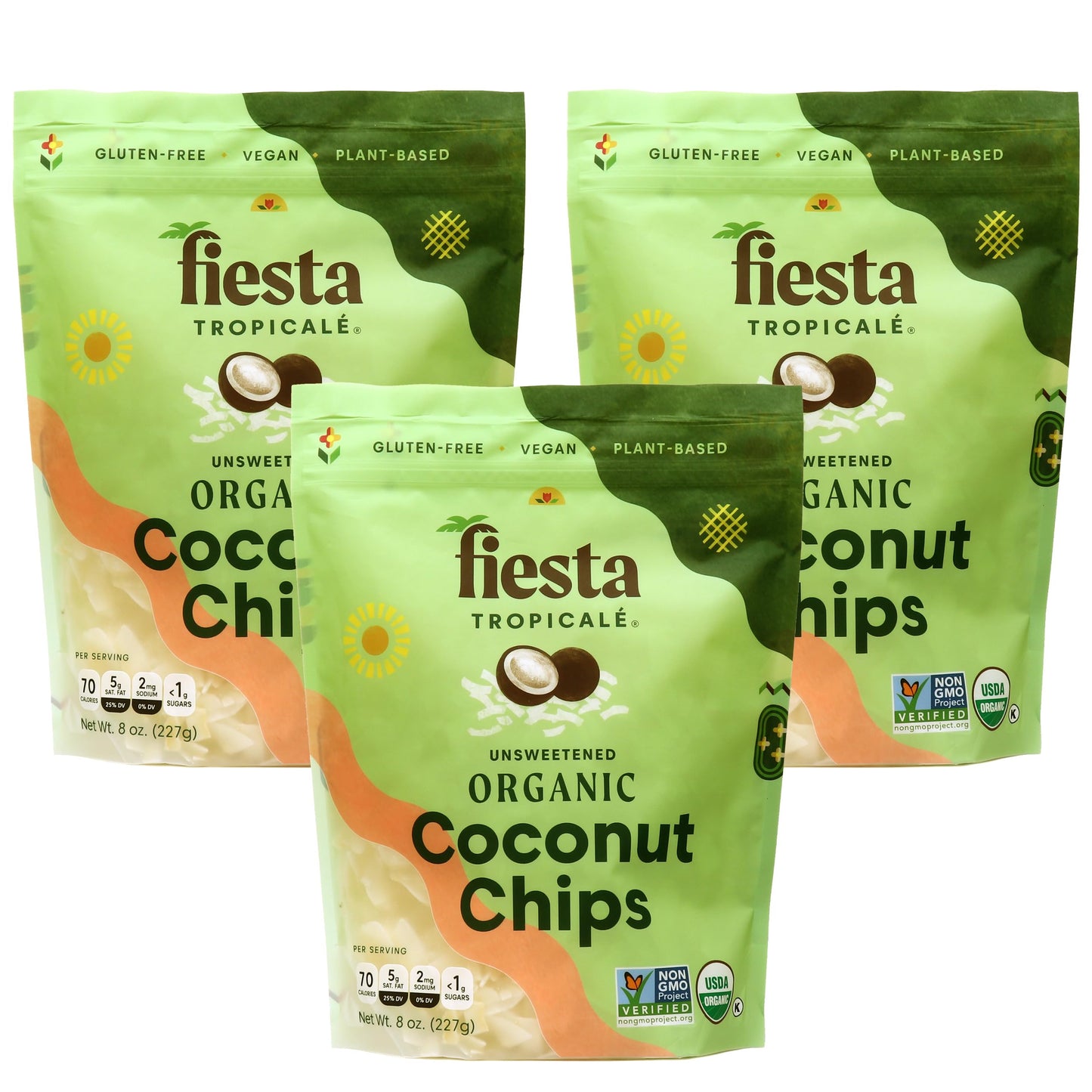 Fiesta Tropical   Large Coconut Flakes, Organic Unsweetened Coconut Chips, Dried Coconut Shavings With No Added Sugar, Rich in M