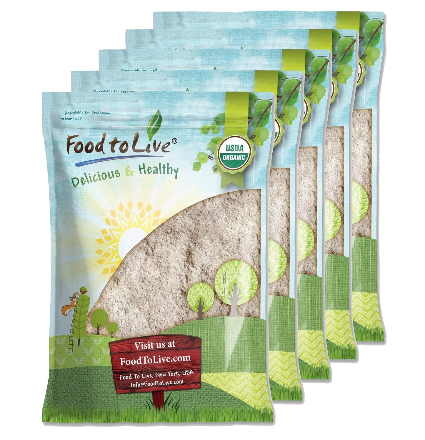 Food to Live Organic Barley Flour, 25 Pounds - Non-GMO, Stone Ground from Whole Hulled Barley, Fine, Kosher, Vegan, Bulk. Rich i