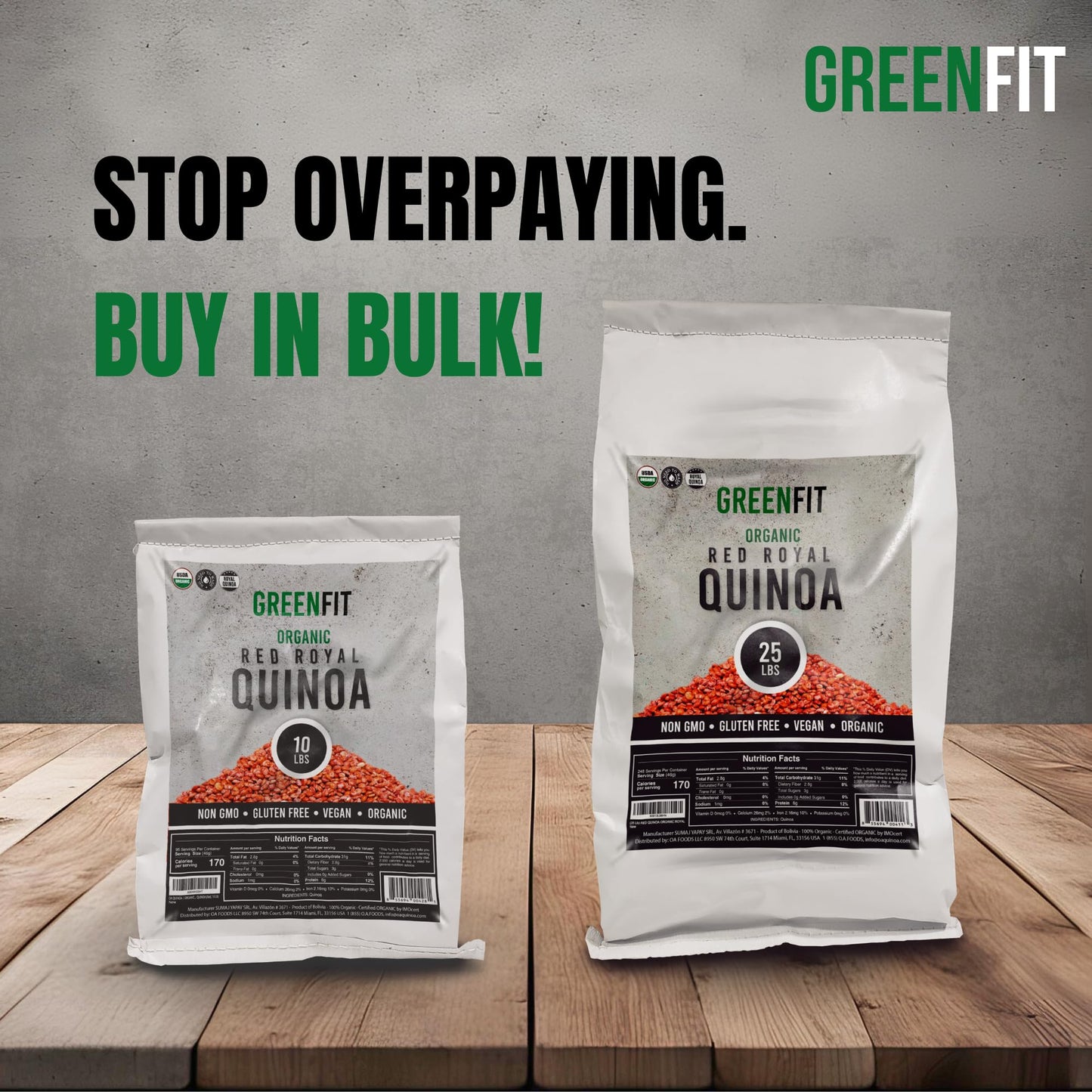 Oa Quinoa Now Greenfit | Red Quinoa (25 Lb)