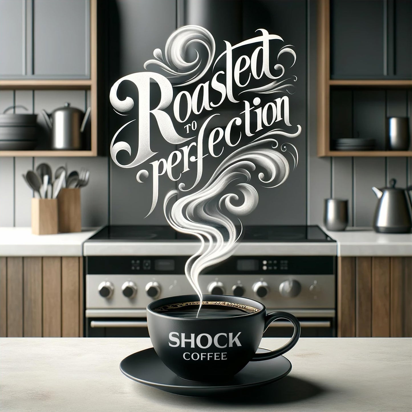 Shock Coffee Naturally Bold Medium Dark Roast Ground Coffee, Extra High Caffeine, 8 Ounce