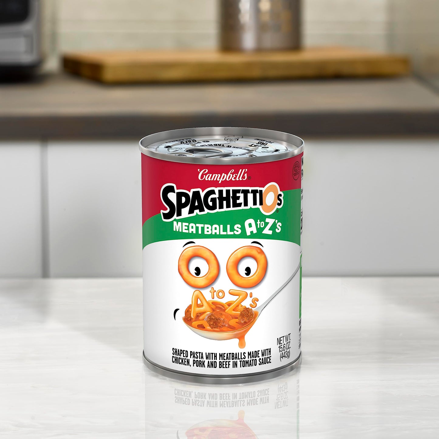 Spaghettios A To Z'S Canned Pasta With Meatballs, 15.6 Oz Can (Pack Of 12)