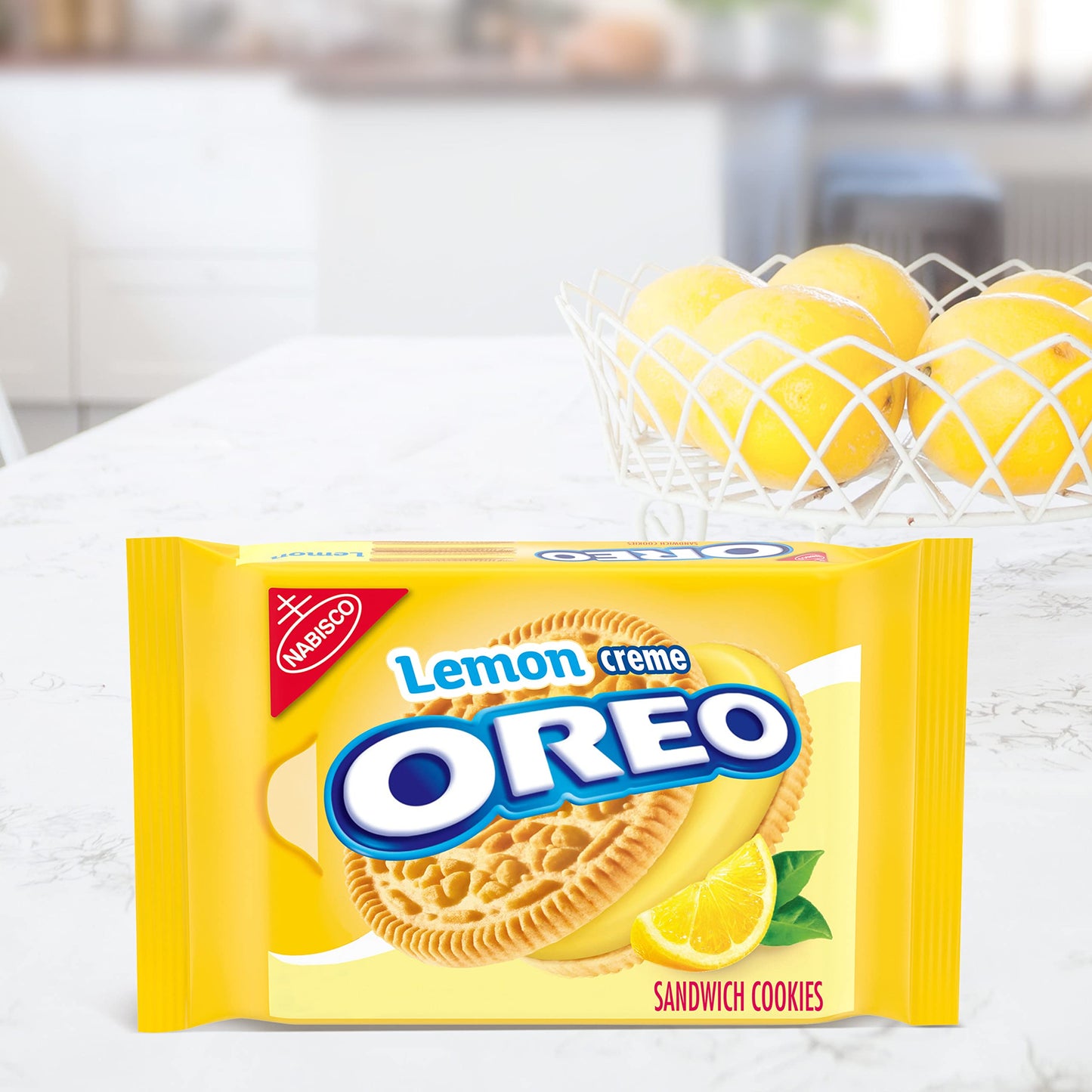 OREO Lemon Creme Sandwich Cookies, Family Size, 12 - 20 oz Packs