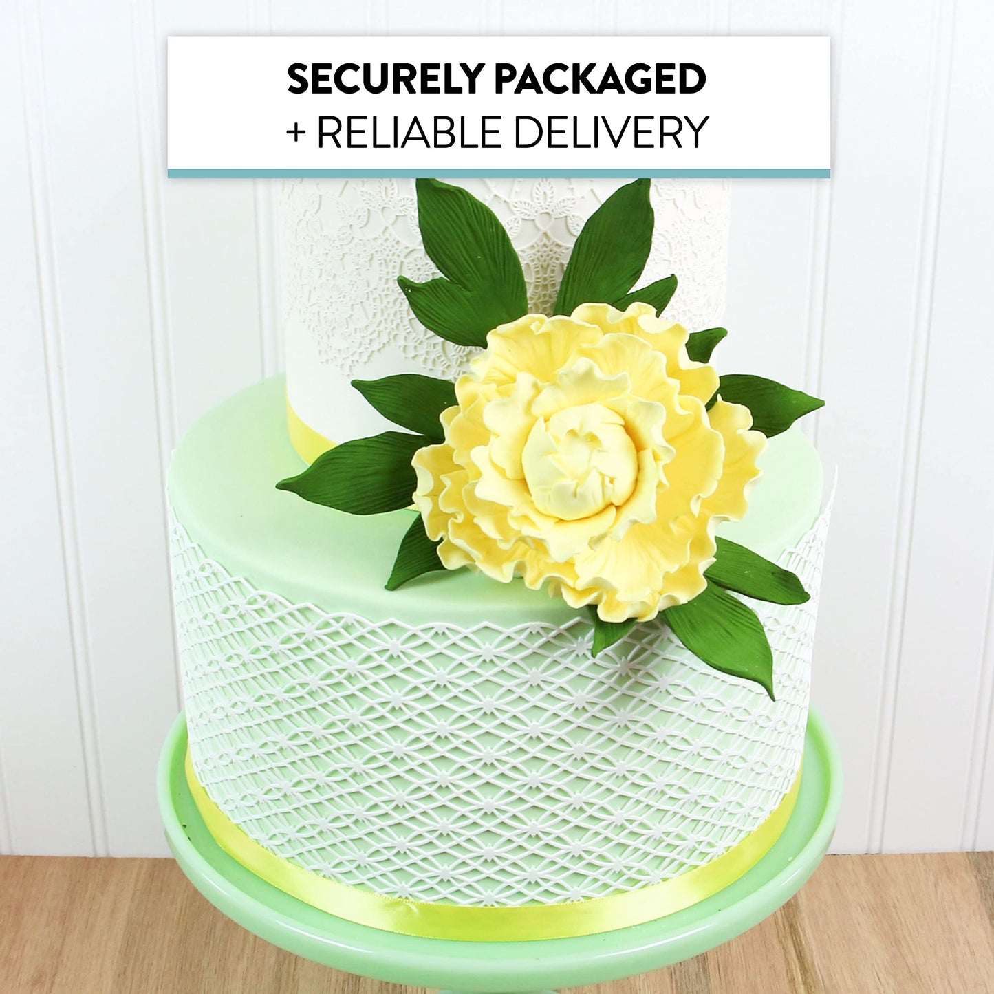 Global Sugar Art Peony Leaf Spray Sugar Cake Flowers, Green, 2 Count By Chef Alan Tetreault
