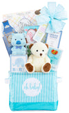 Wine Country Gift Baskets Newborn Baby Boy Gift Basket - 10 Piece Set - Baby Blue