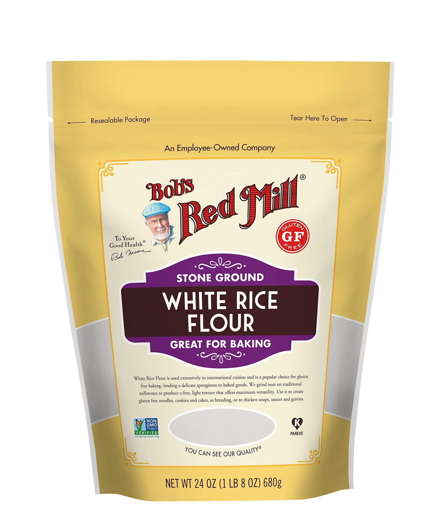 Bobs Red Mill Gluten Free Rice Flour, 24 Ounce, Model 1461C24