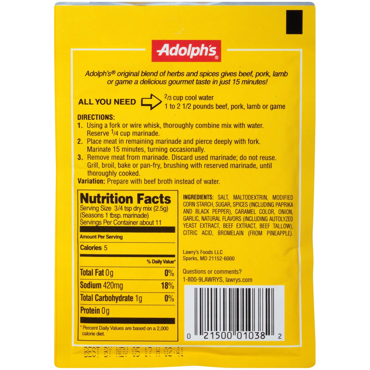 Adolph Original Meat Tenderizing Marinade (1 Ounce (Pack of 12))