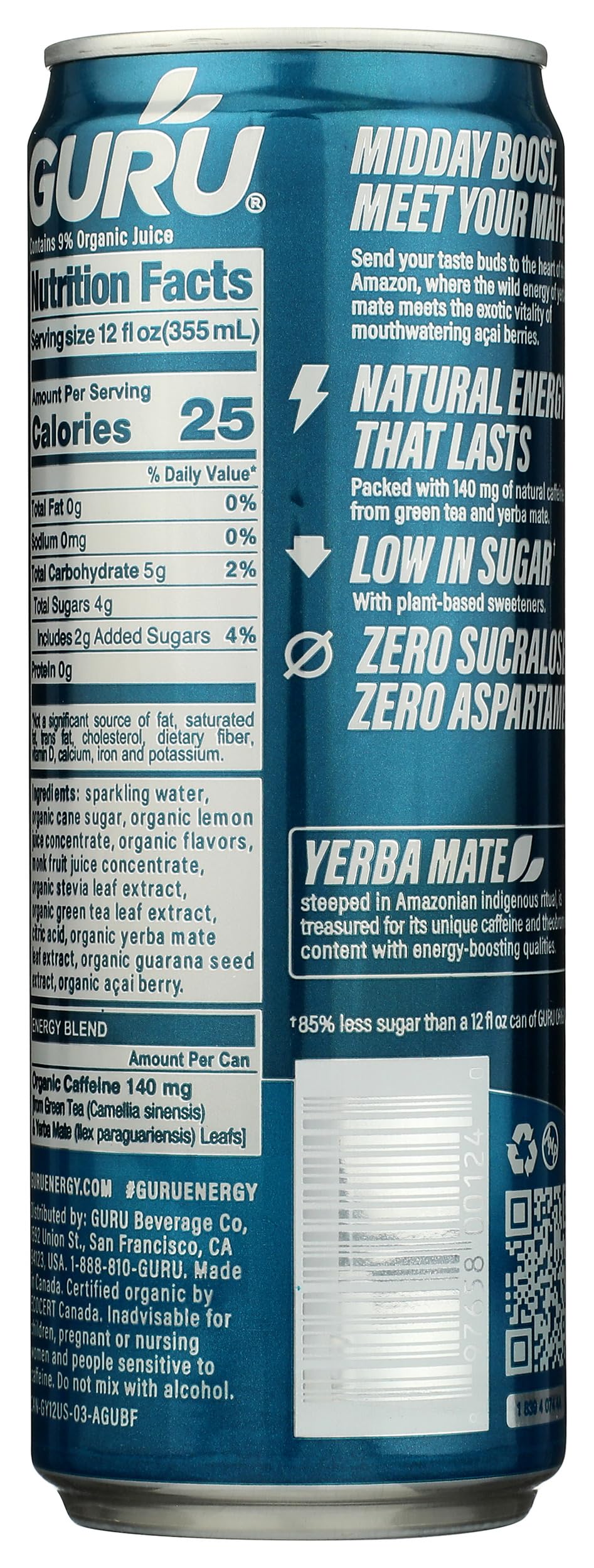 Og2 Guru Enrg Drk Yrbmat ( 12 X 12 Oz   )