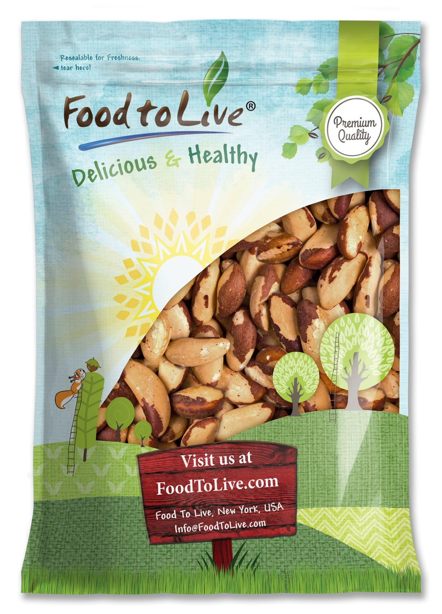 Food to Live - Dry Roasted Brazil Nuts with Himalayan Salt, 8 Pounds - Oven Roasted, Lightly Salted, No Oil Added, Whole. Vegan,
