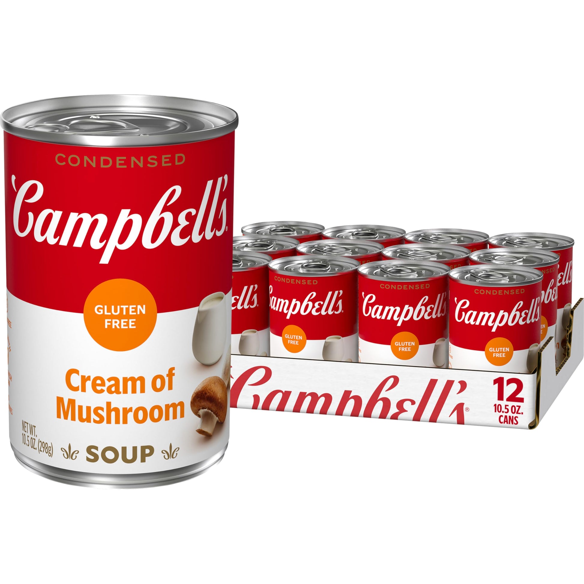 Campbell s Condensed Gluten Free Cream of Mushroom Soup, 10.5 oz Can (12 Pack)