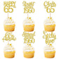 24PCS Gold Happy 65th Birthday Cupcake Toppers Sixty Five Straight Outta 1960 Cupcake Picks Cheers to 65 Lengend Since 1960 Cake
