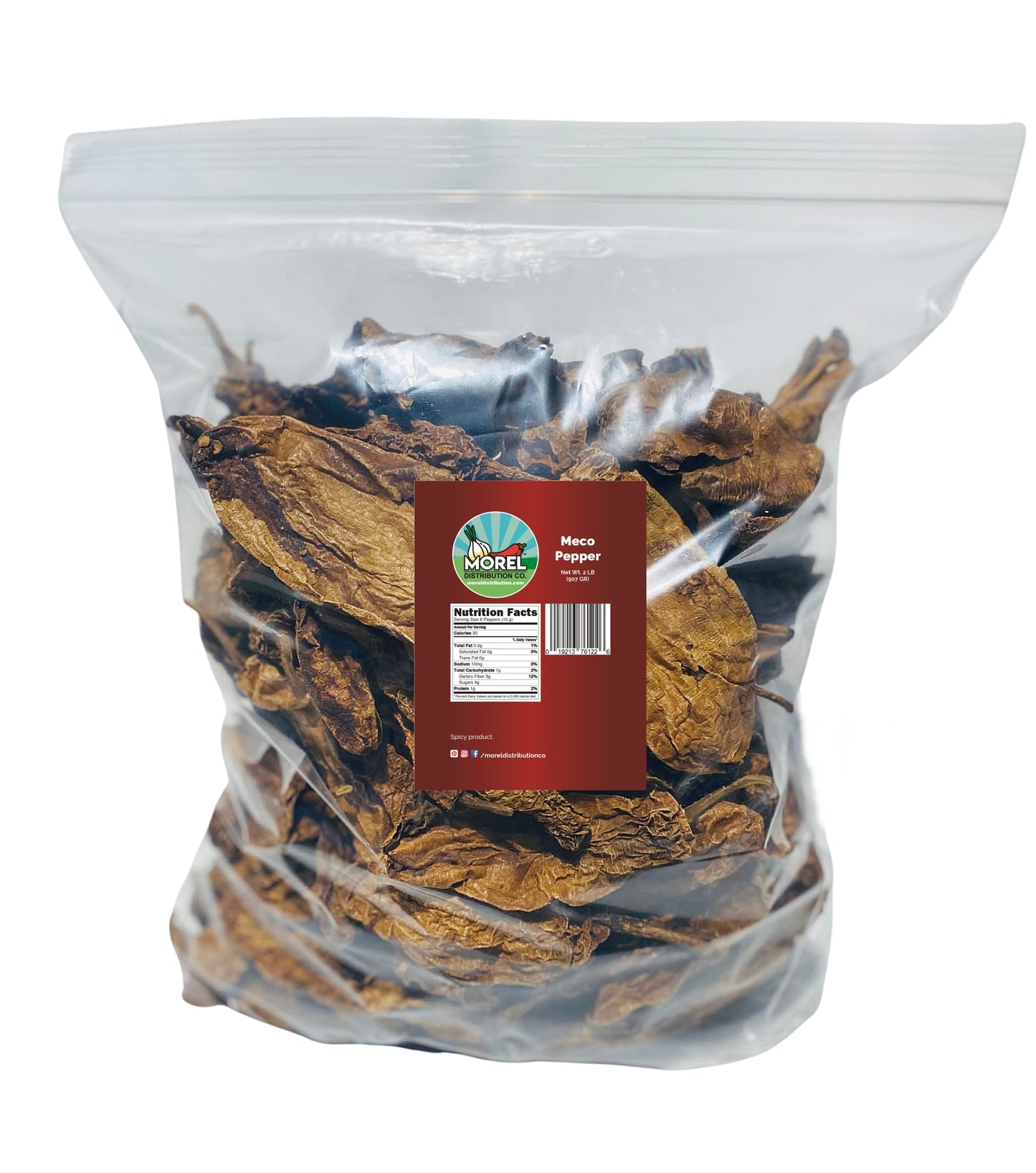 Morel Distribution Company Dried Chile Chipotle Meco Pepper, 2 Lbs