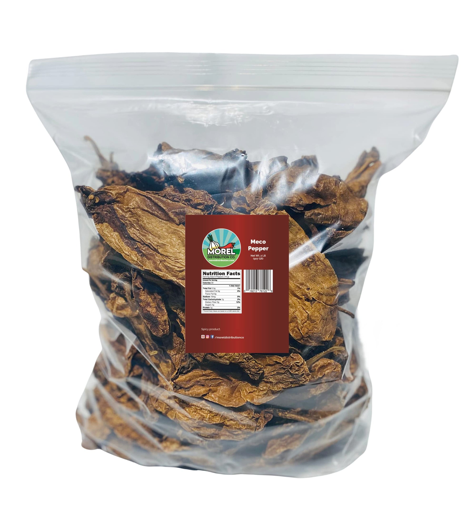 Morel Distribution Company Dried Chile Chipotle Meco Pepper, 2 Lbs