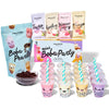 Thoughtfully Gourmet, Mini Boba Pearl Party Set, Makes 16 Tasting Portions Of Bubble Tea, Includes 2 Flavors, Cups, Lids, Straws, & Cup Stickers
