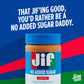 Jif No Added Sugar Creamy Peanut Butter Spread, 33.5 Ounces (Pack Of 8), Smooth, Creamy Texture, No Stir Peanut Butter Spread