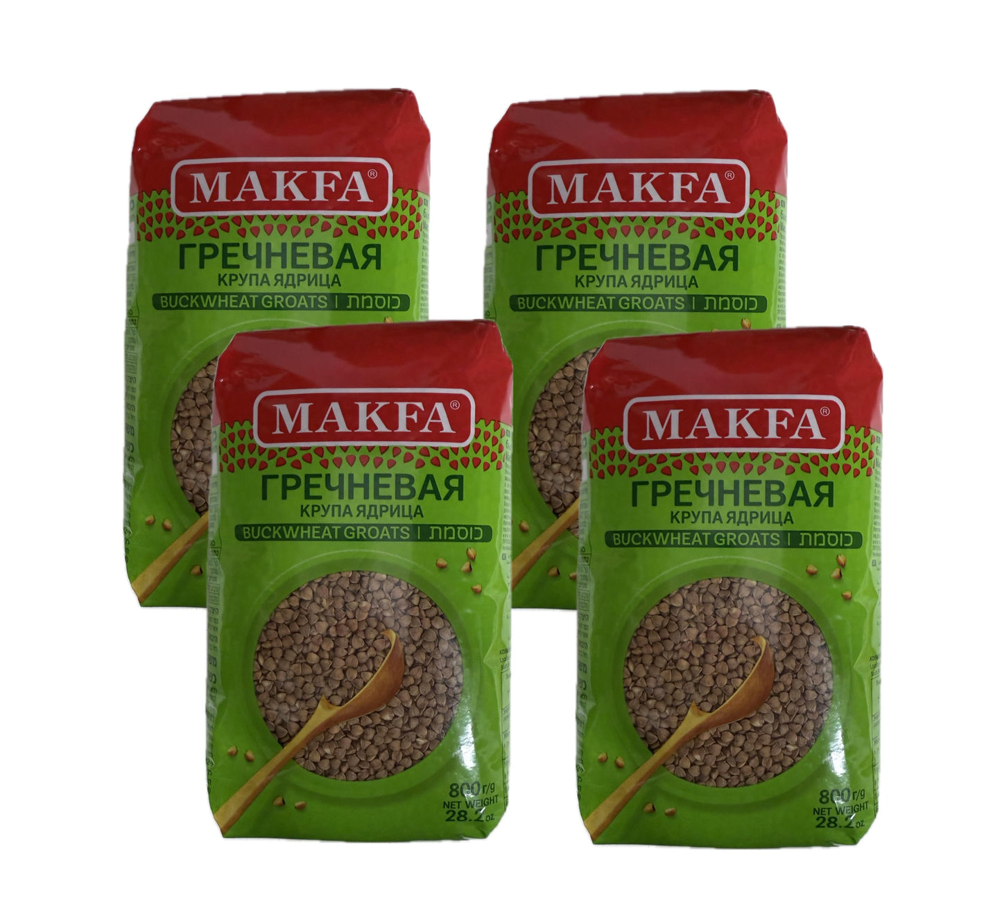 Makfa Buckwheat Groats Premium Quality, Non-GMO, Kosher, 800g, Pack of 4