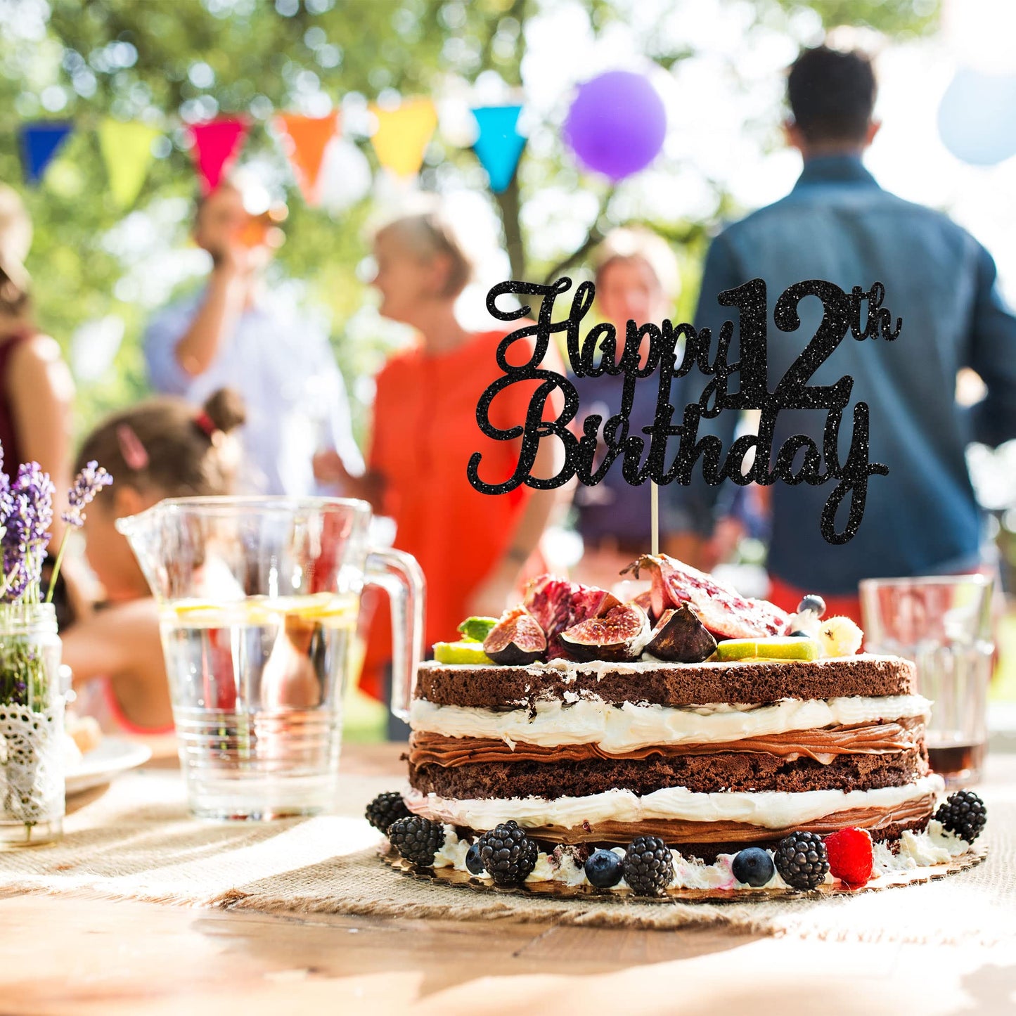 Gyufise 1Pc Happy 12Th Birthday Cake Topper Glitter 12Th Birthday Cake Pick Cheers To 12 Years Old Twelve Fabulous Cake Decorati