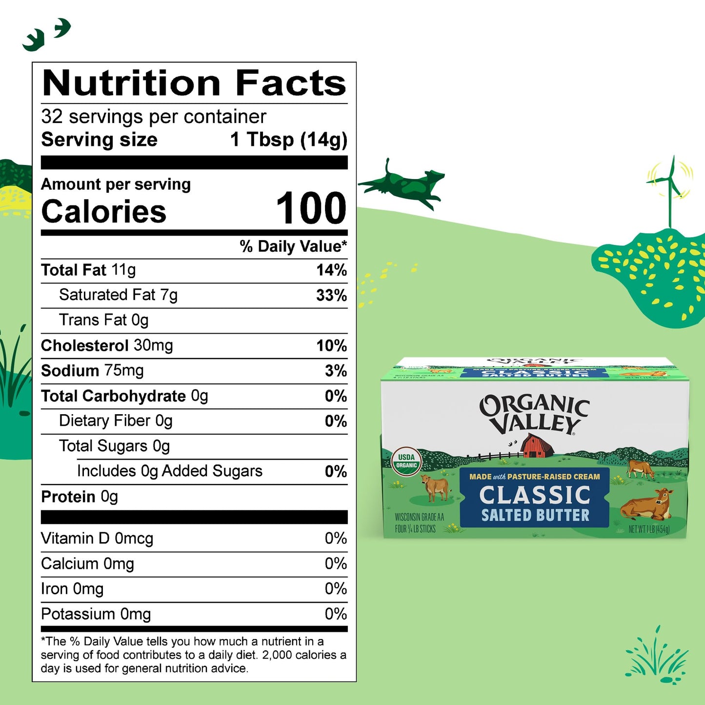 Organic Valley Organic Butter Salted, 1 LB (Pack of 1)