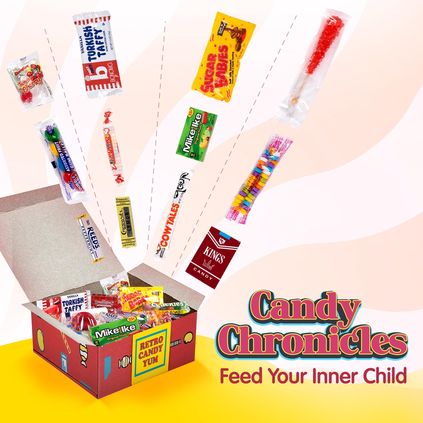 RETRO CANDY YUM 1963 Birthday Gift Basket - 32 Piece Nostalgic Candy Set for 62 Year Old Man or Woman - Perfect Retro Treats