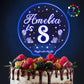 EDSG Personalized Acrylic Birthday Cake Topper with LED Light, Design 4, for 1st to 60th Birthday Celebrations