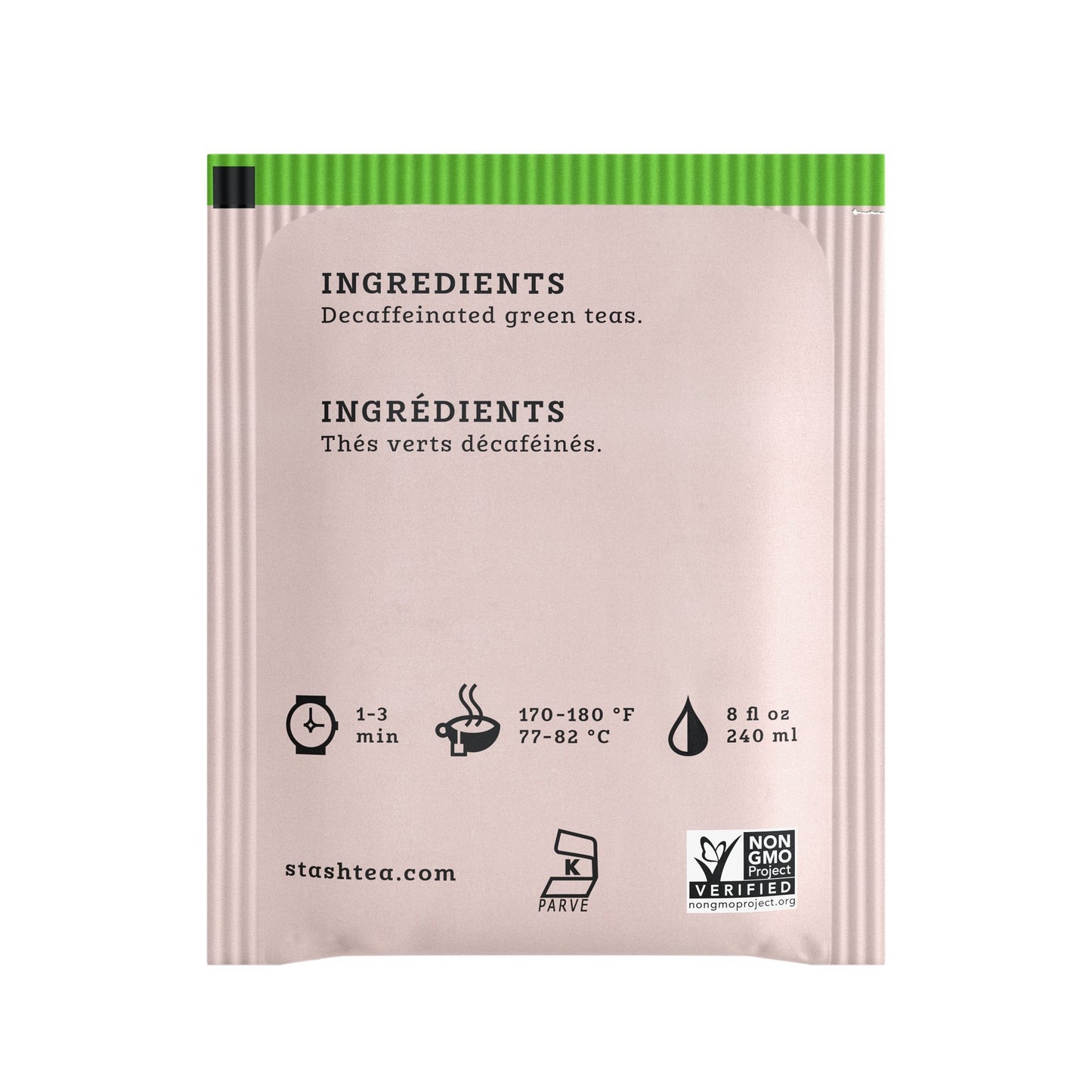Stash Tea Decaf Premium Green Tea, Non-GMO, 18 Count (Pack of 6), Model 08259, 108 Bags Total
