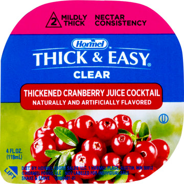 Thick & Easy Clear Thickened Cranberry Juice Cocktail, Nectar Consistency, 4 Ounce
