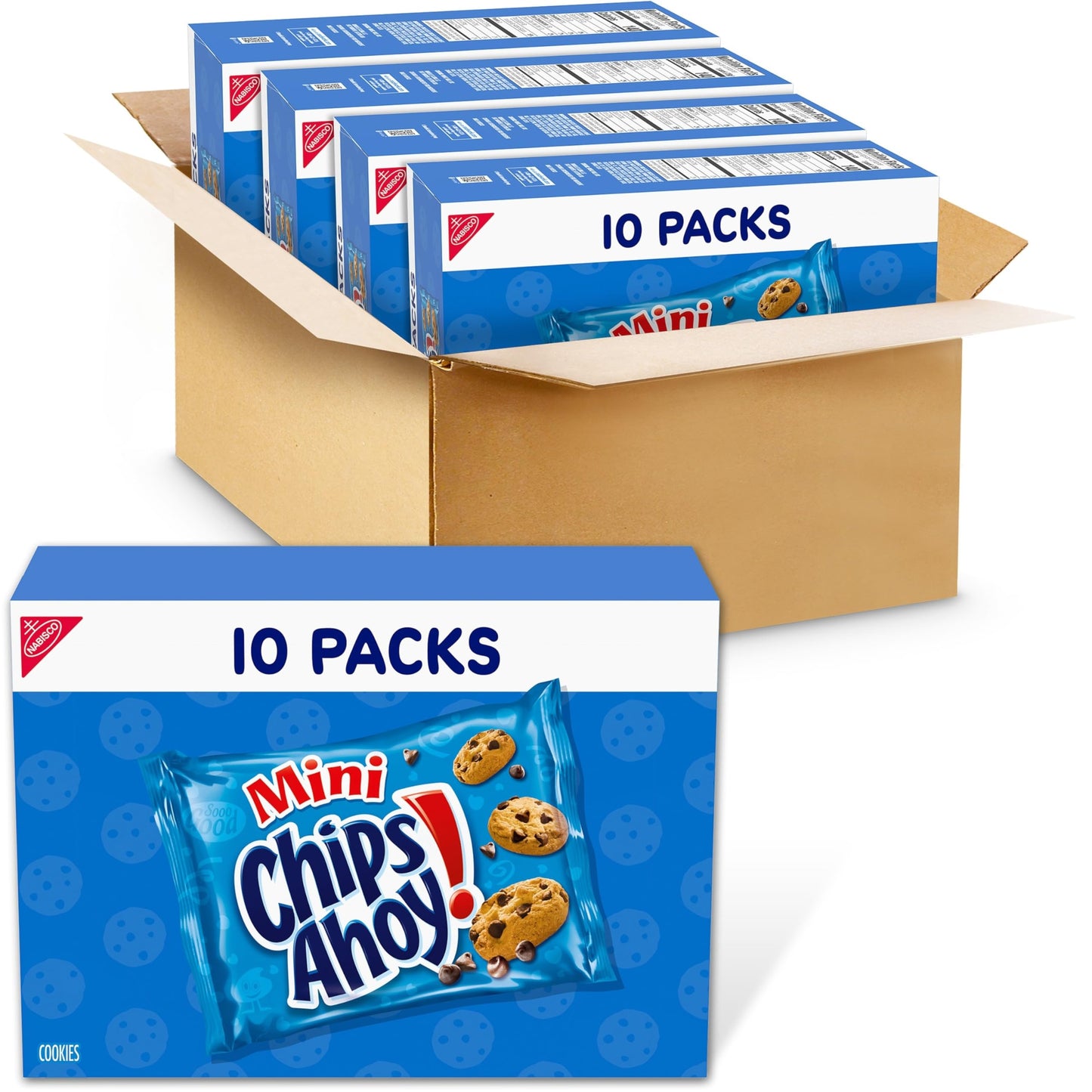 CHIPS AHOY! Mini Original Chocolate Chip Cookies, 40 Snack Packs (4 Boxes)