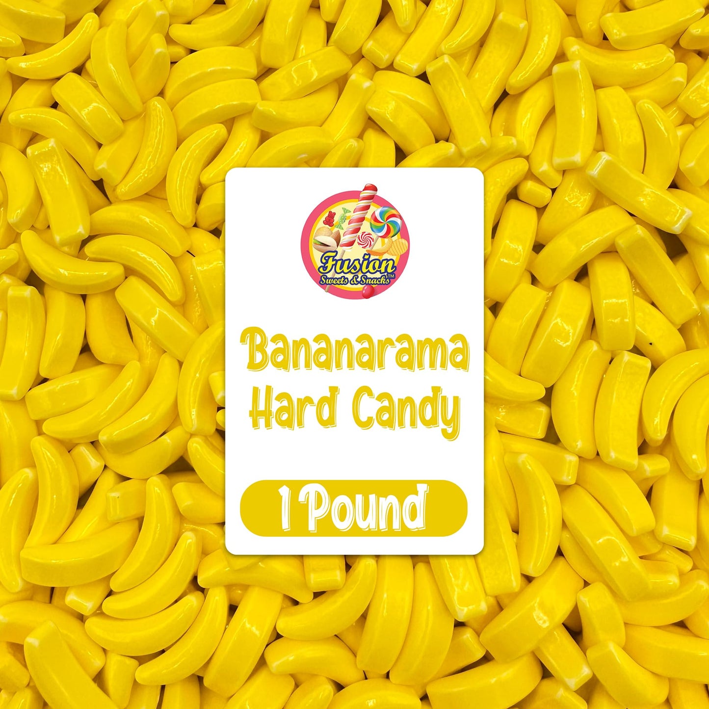 Bananarama Banana Candy - 1 LB Bulk Banana Flavored Hard Candy - Yellow Banana Candies - Candy Bananas for Gumball Machine Refil