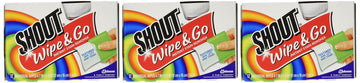 Shout Stain Remover Wipes-12 Ct (Pack Of 3)