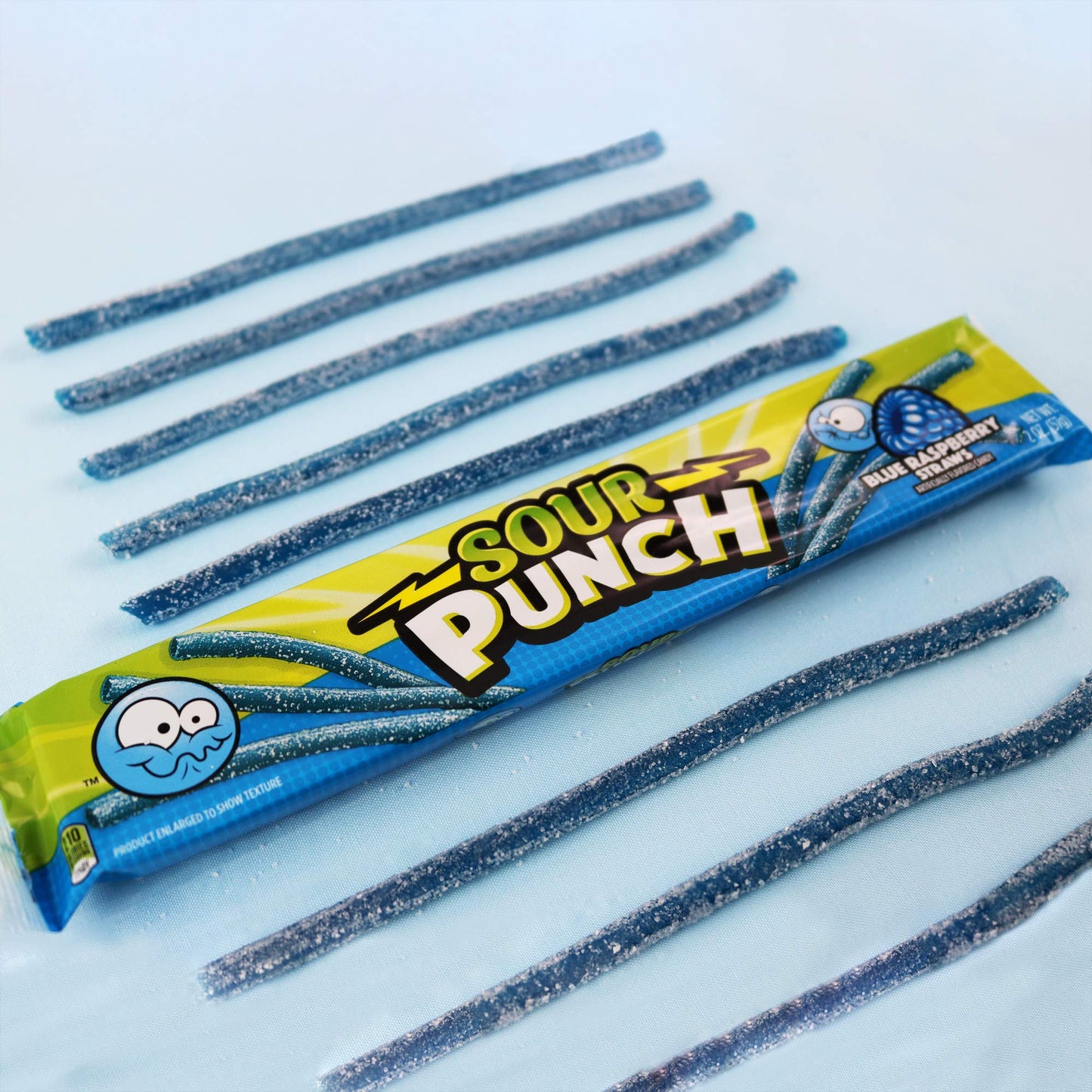Sour Punch Straws, Sweet & Sour Flavored Soft, Chewy Candy, Tray, Blue Raspberry , 2 Ounce (Pack Of 24)