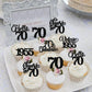 Rssta i 24 Pack Cupcake Toppers Glitter Seventy for 70th Birthday Party, Black Paper Decorations