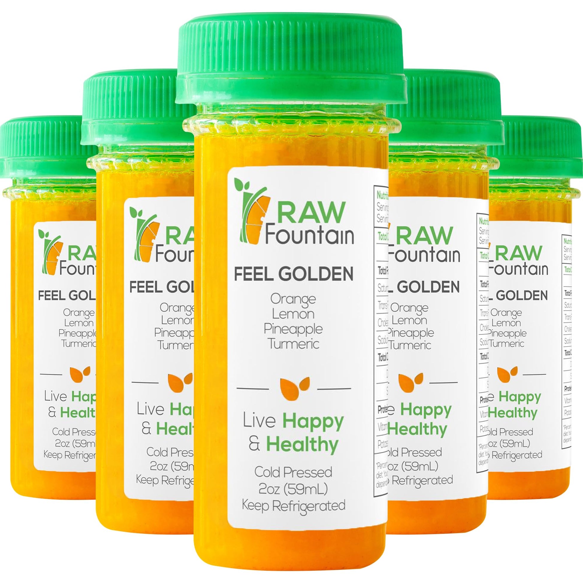 Raw Fountain Immunity Shots - Cold Pressed, All Natural, 20 Pack, 2 Fl Oz Each, No Artificial Flavors or Preservatives