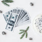 Ephlyn 50Pcs Edible Cupcake Toppers, 100 Dollar Bill Design, Wafer Paper, Green, Model EPH-2022-075