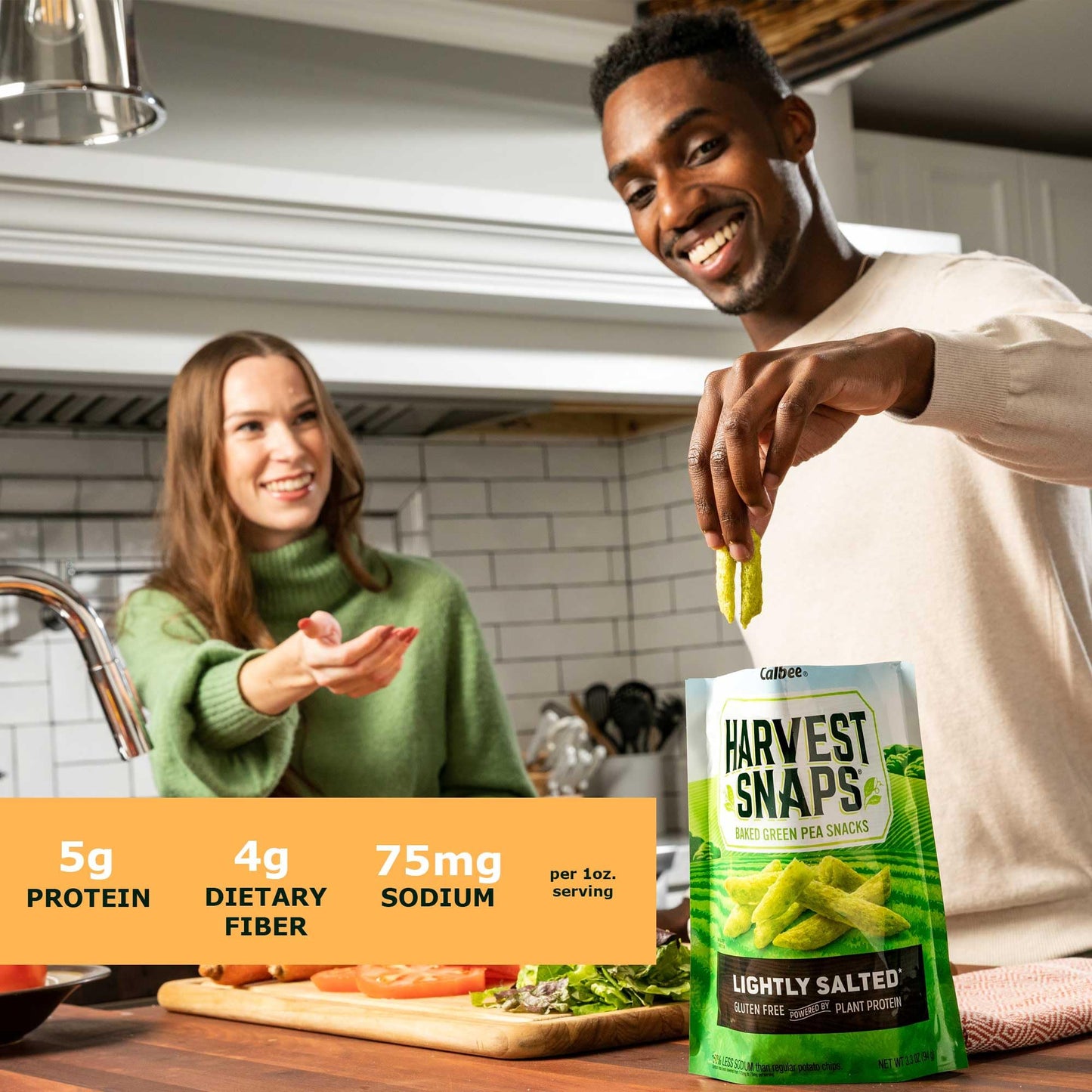 Harvest Snaps Veggie Chips (Single Serve Snack Crisps, 1.0 oz) | Powered by Plant Protein, Gluten Free, Non-GMO Baked Vegetable