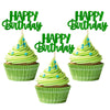 Gyufise 24Pcs Happy Birthday Cupcake Toppers Glitter Birthday Cupcake Food Picks For Celebrating Happy Birthday Theme Party Cake