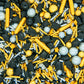 Edible School Graduation Sprinkles Decoration For Class Graduations, Hat Sprinkles For Ice Cream Cake Decorating Cupcake Confetti Cookies Donut Fancy Gold Silver Black Jimmies Quins Pearl Sprinkles