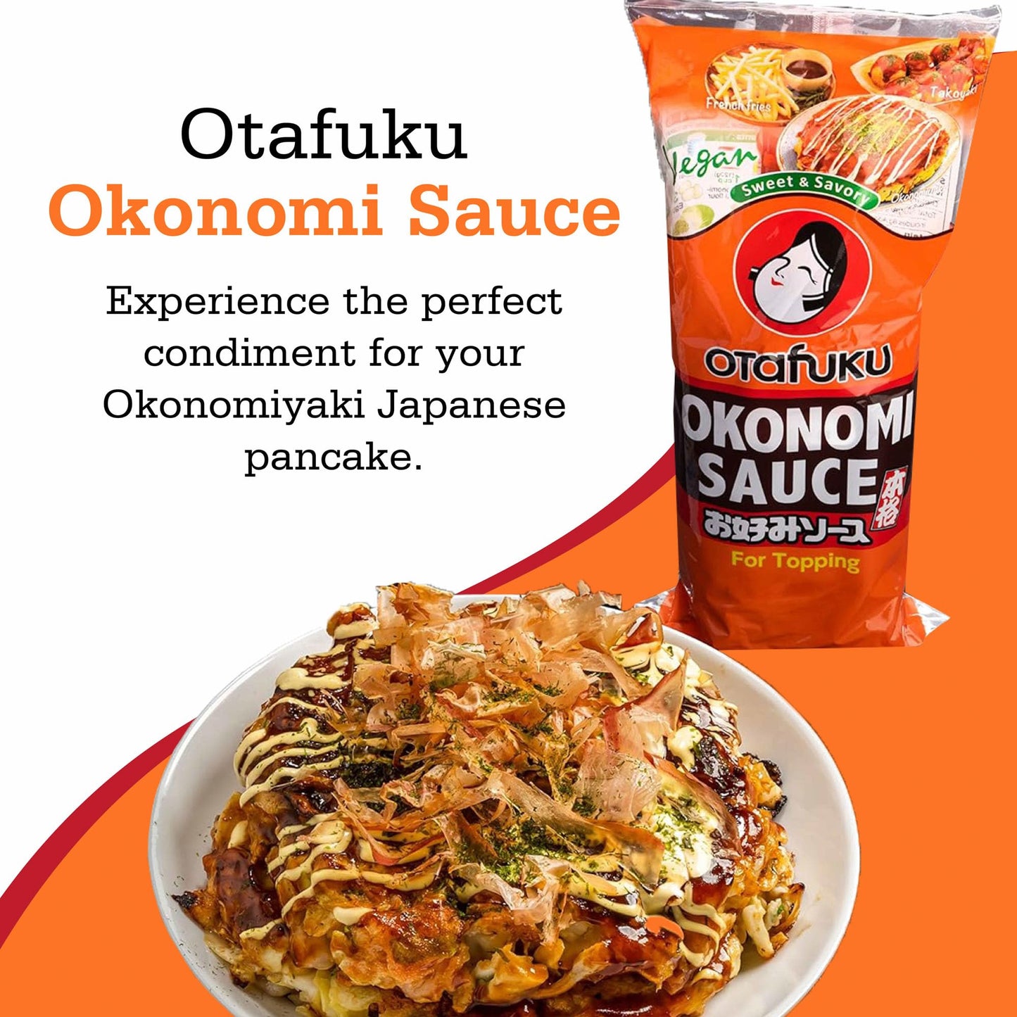 Otafuku Okonomi Sauce, Vegan Japanese Topping for Okonomiyaki Pancakes (10.6 Ounces)