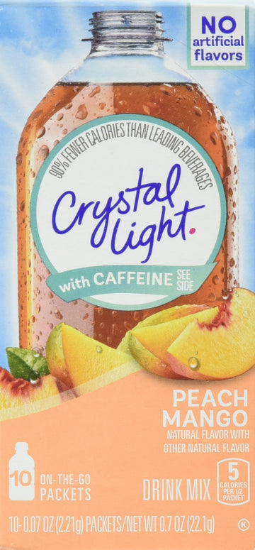 Crystal Light Sugar-Free Drink Mix, Peach Mango, 10 On-the-Go Packets, 0.7 Ounce (Pack of 6)