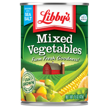 Libby'S Mixed Vegetables | Delicious Vegetable Favorites | Colorful Carrots, Potatoes, Peas, Corn, Green Beans, Celery, Lima Bea
