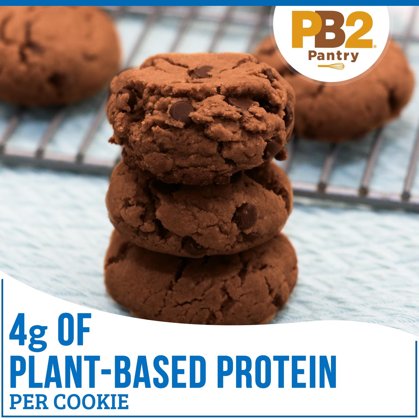 Pb2 Pantry Double Chocolate Chip Cookie Mix - 16Oz Jar | Certified Vegan, Gluten Free, Non-Gmo, 4G Plant Protein Per Cookie
