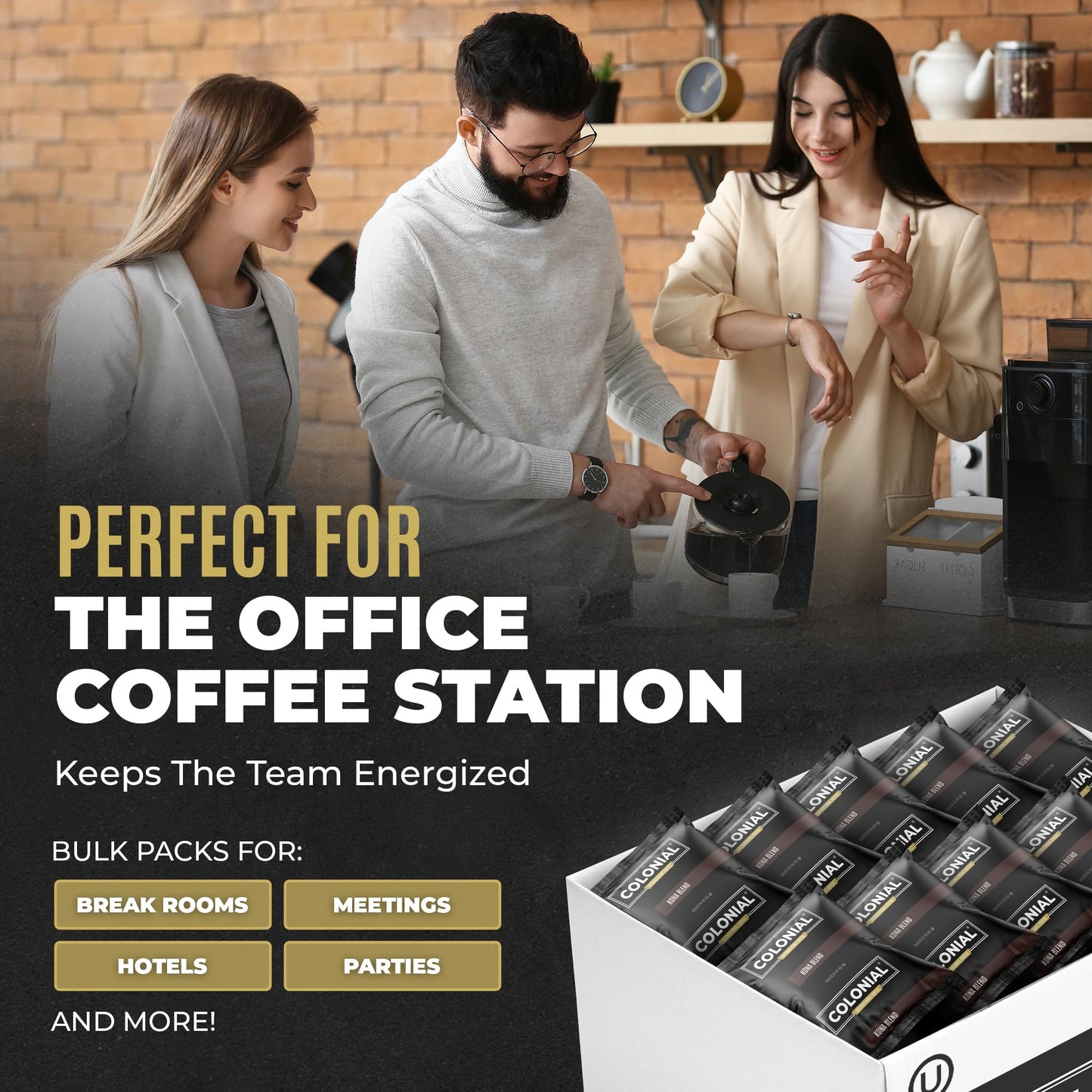 Colonial Coffee 80 Count Single Pot Coffee Packets - 100% Arabica Breakfast Blend Medium Roast | Pre-Measured Frac Packs For 12